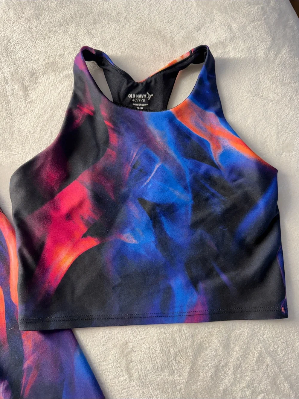 Old Navy Kids Active Set Leggings & Crop Top in Black, Blue, Red, Orange, Purple